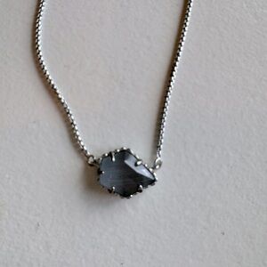 Kendra Scott necklace in silver with grey stone